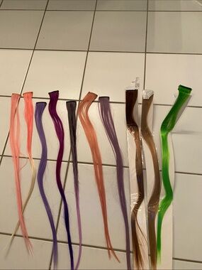 Colorful Clip-In Hair Extensions - Multi Color Pack